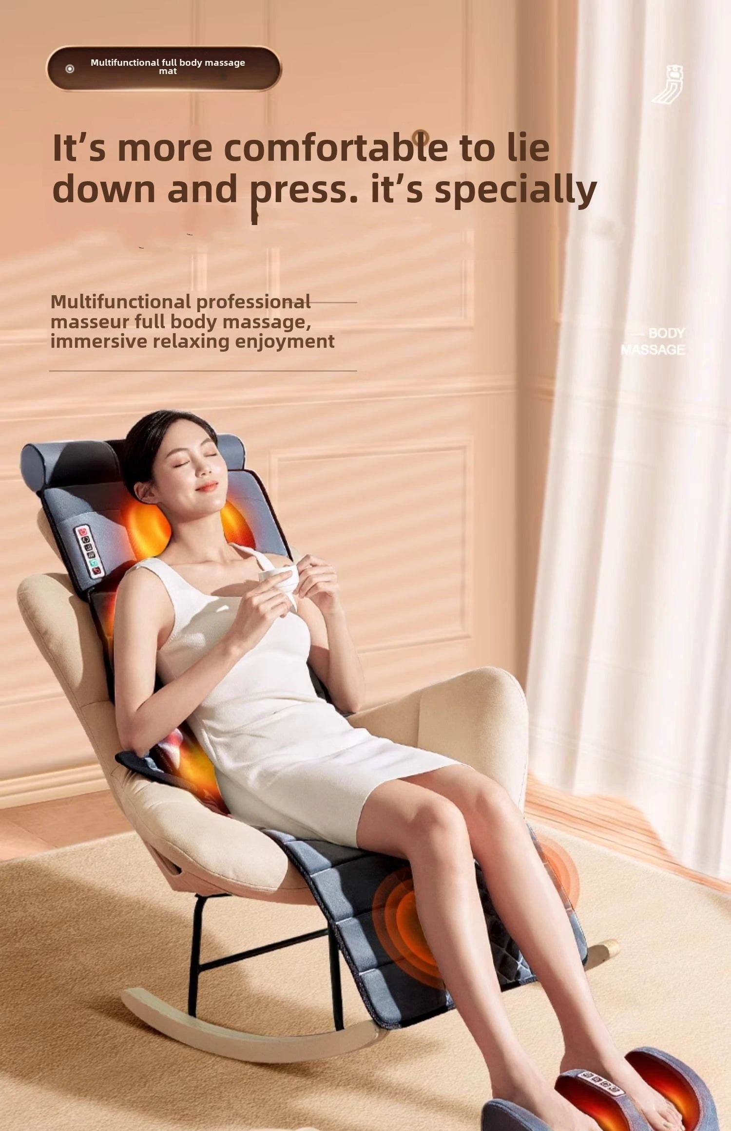 Full Body Massage Pad – 10-Zone Vibration with Heat & Kneading Pillow